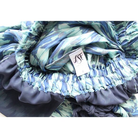 LoveShackFancy Braided Love Maxi Silk Dress Blue Size 0 - Picture 6 of 7